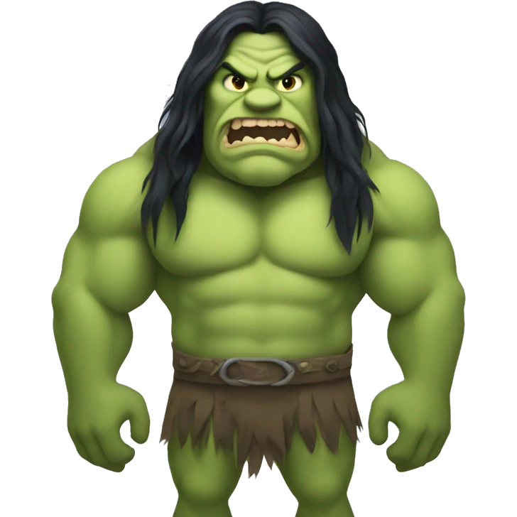 Full body ogre with long black hair  emoji