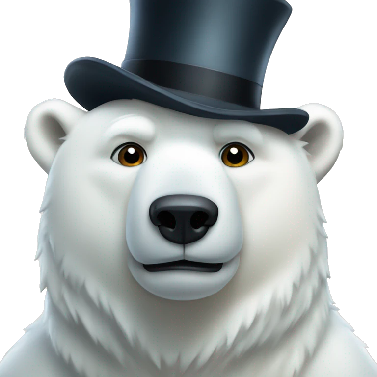 polar bear with a tophat emoji