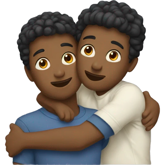 Two friends hugging each other  emoji