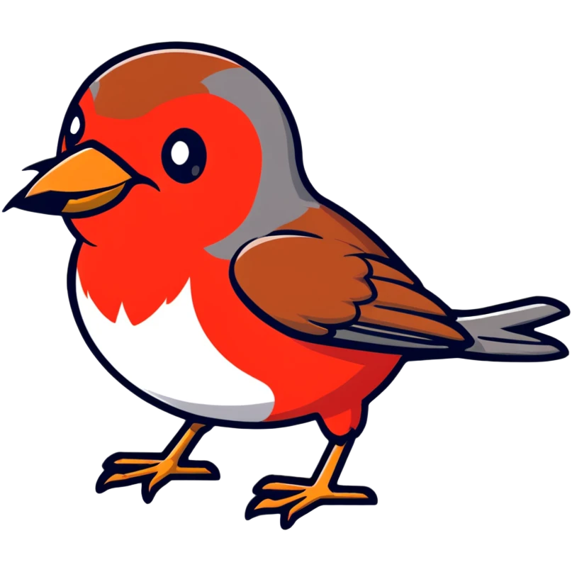 sweet little red robin bird emoji