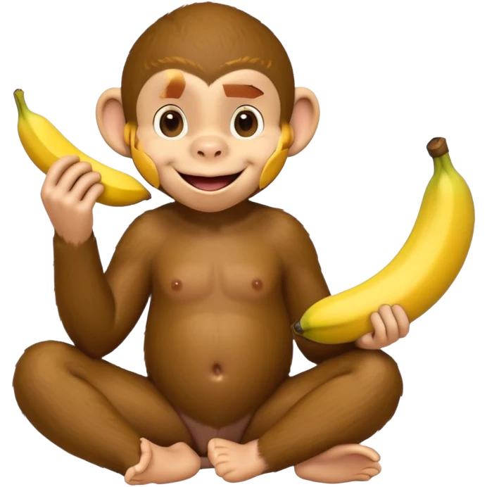 Curious George monkey peeling a banana emoji