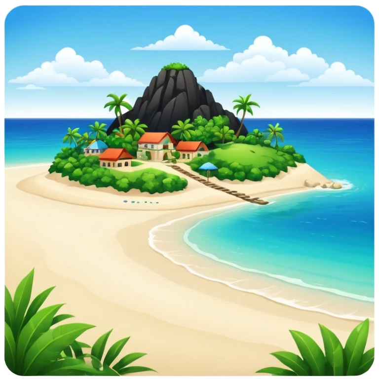 attractive island  with a beach and infrastructure  emoji