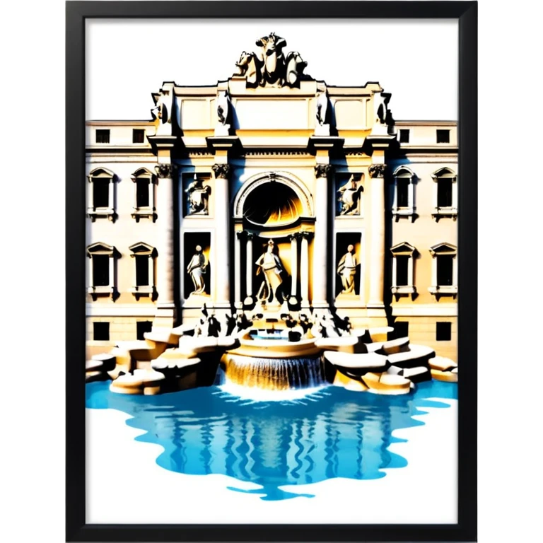 trevi fountain view from up above
no square style no frame png style  emoji