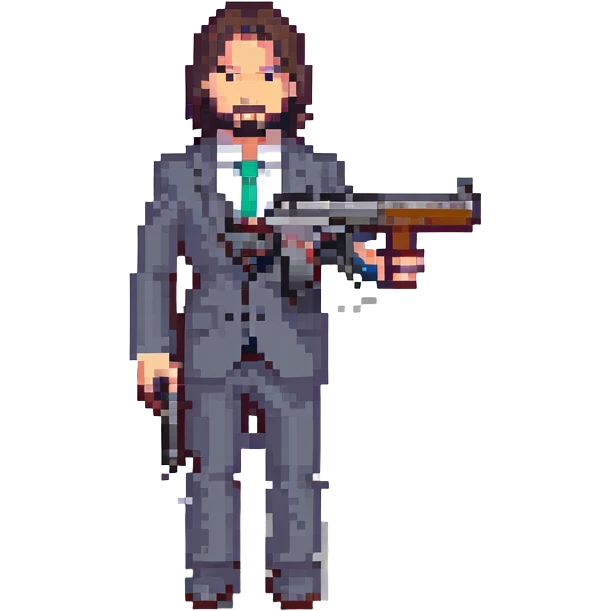 John Wick with a suit and gun emoji