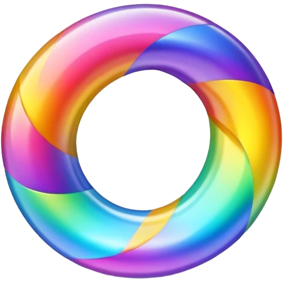 colorful mobius strip, bright emoji