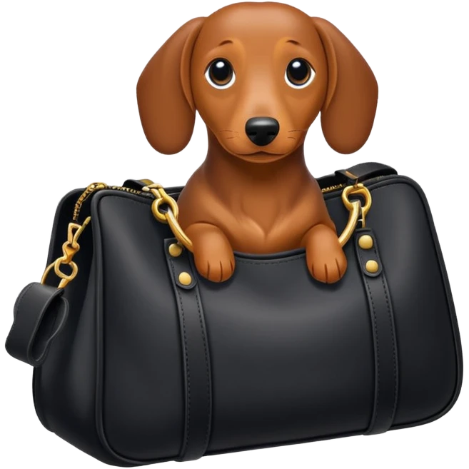 a black bag in the shape of a dachshund emoji