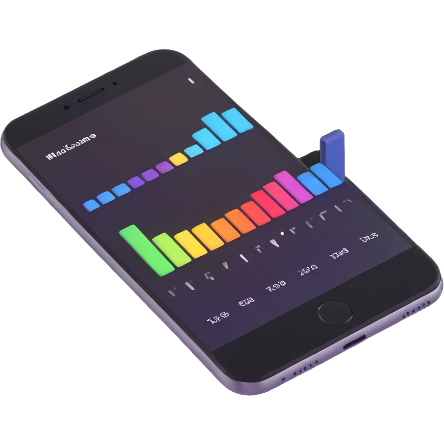 smartphone displaying music timeline app emoji