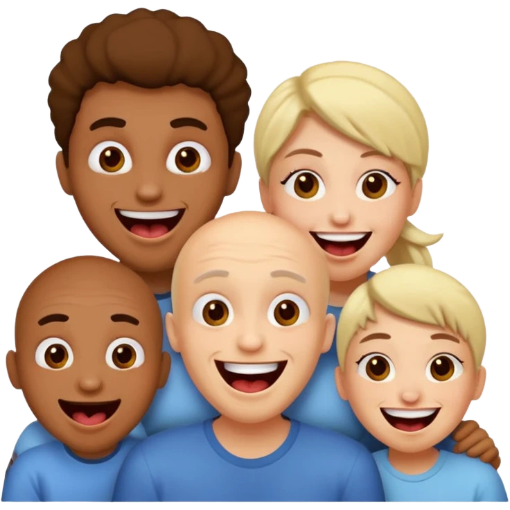 three people making weird crazy faces emoji