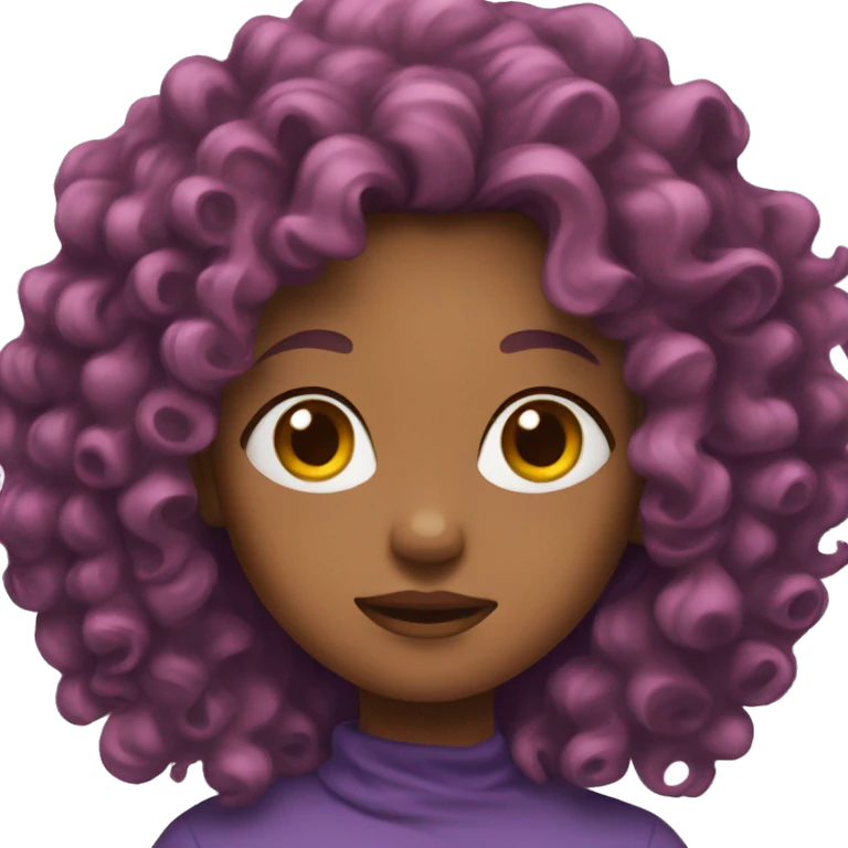 girl with purple curly hair emoji