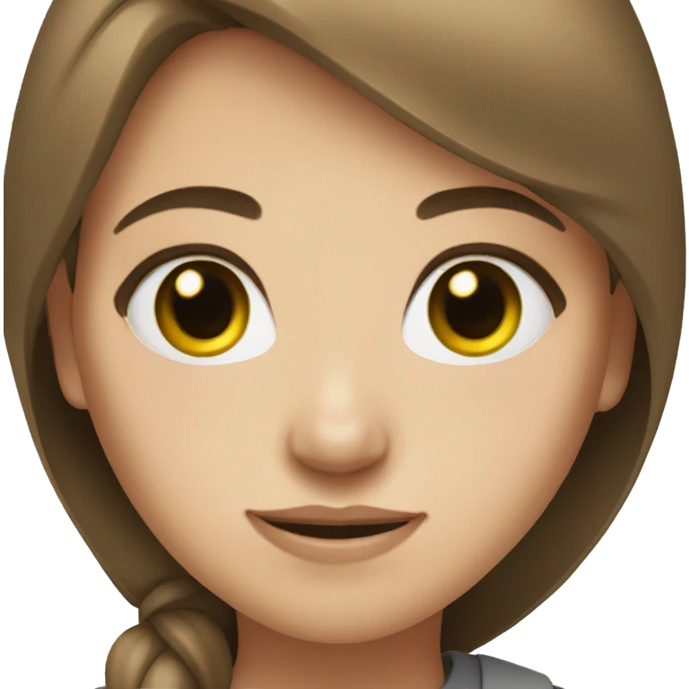 Girl, brown hair, white skin, green eyes emoji