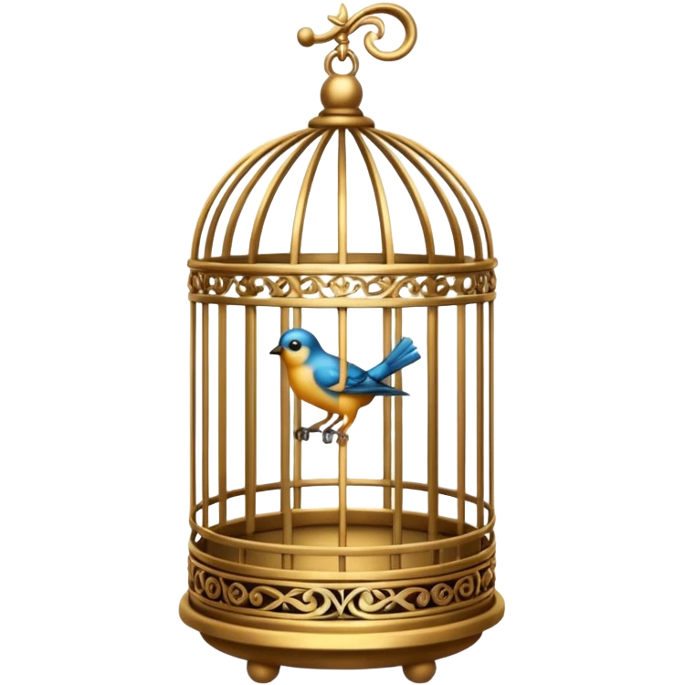 Bird cage, hanging or standing. emoji