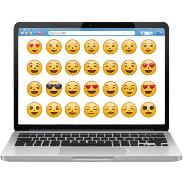laptop emoji with website layout on screen including rows of creative image thumbnails and text descriptions emoji