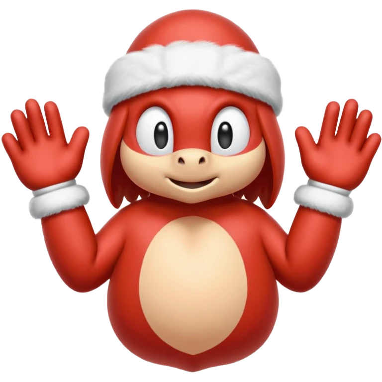 Sonic the hedgehogs friend knuckles a red animal with peach arms and white gloves emoji