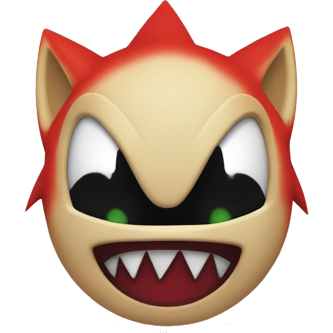 evil sonic with black and red eyes with the words Back to the cliche emoji