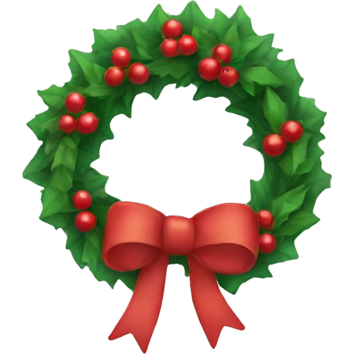 Christmas wreath emoji