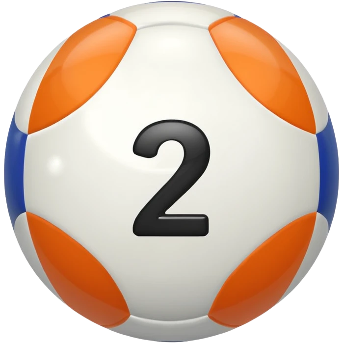 Make a pool ball with the number 2 emoji