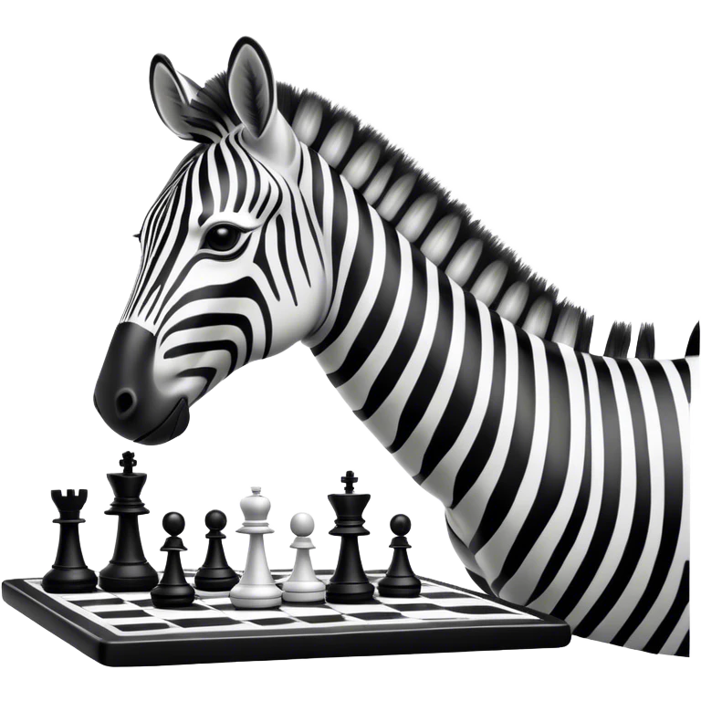 Zebra Playing chess emoji
