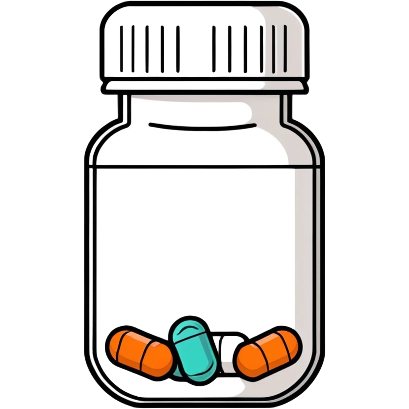 Pill bottle with pills inside emoji