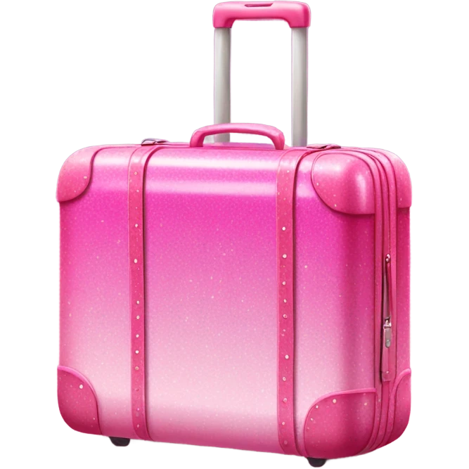 Pink ombre suitcase with glitter  emoji