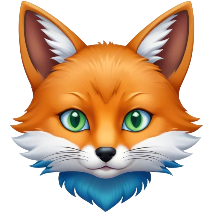 Cat fox blue emoji
