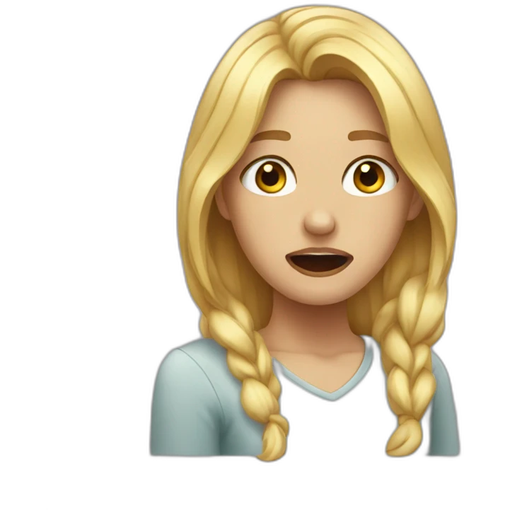 blonde crying emoji