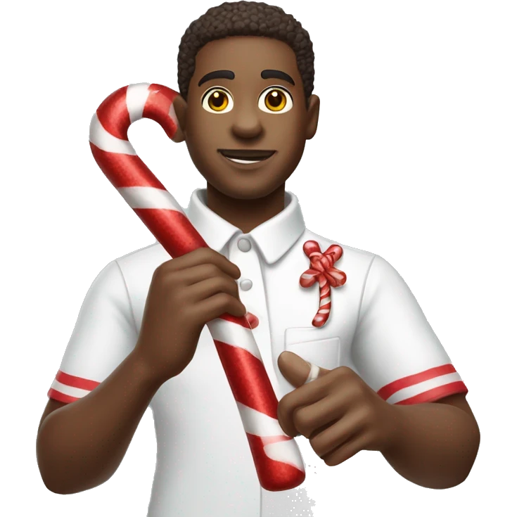 kappa alpha psi member holding candy cane emoji