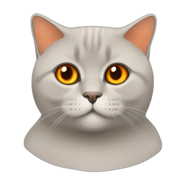 A sitting red british shorthair cat with orange eyes emoji