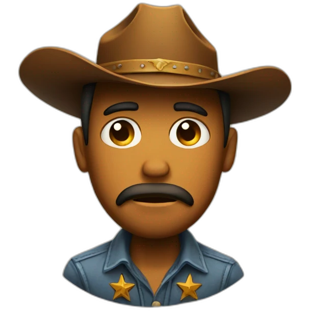 sad face with cowboy hat emoji