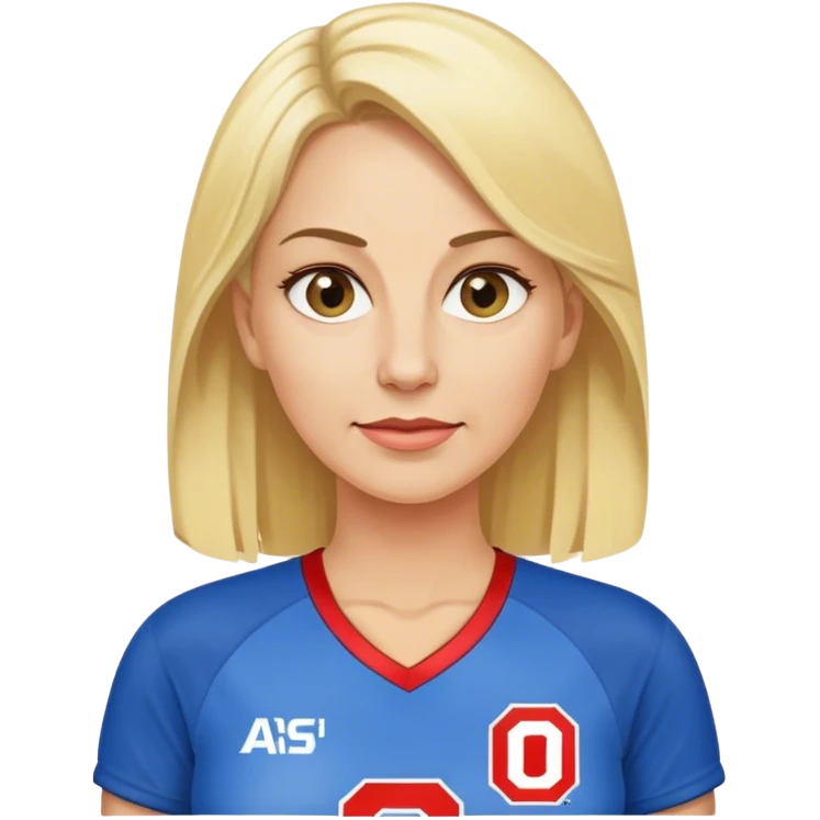 Une femme blonde d’une quarantaine d’années qui est supporter de l’O.M. emoji