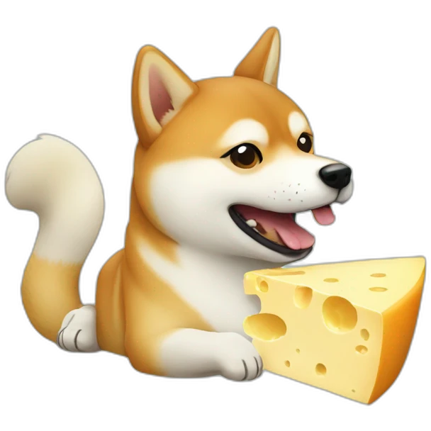 Shiba eating cheese emoji