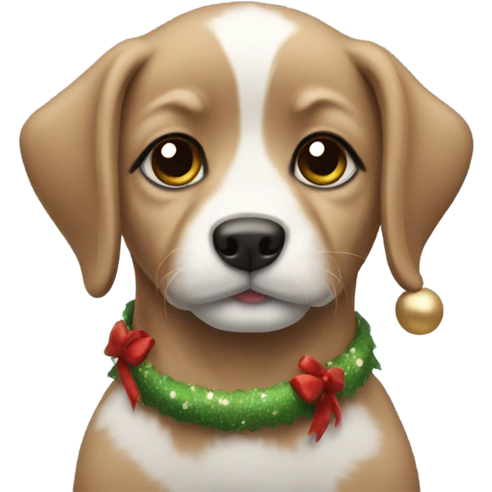 Christmas puppy emoji