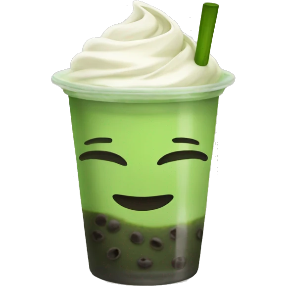 Matcha with boba emoji