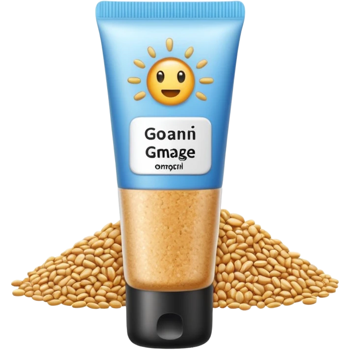 exfoliant/ gommage  grain avec ecriture emoji