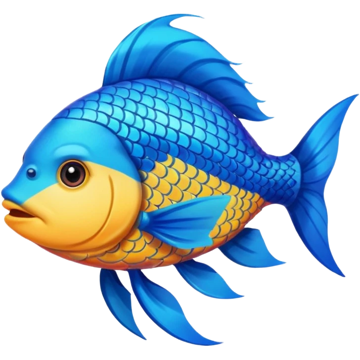 fish with blue hair emoji