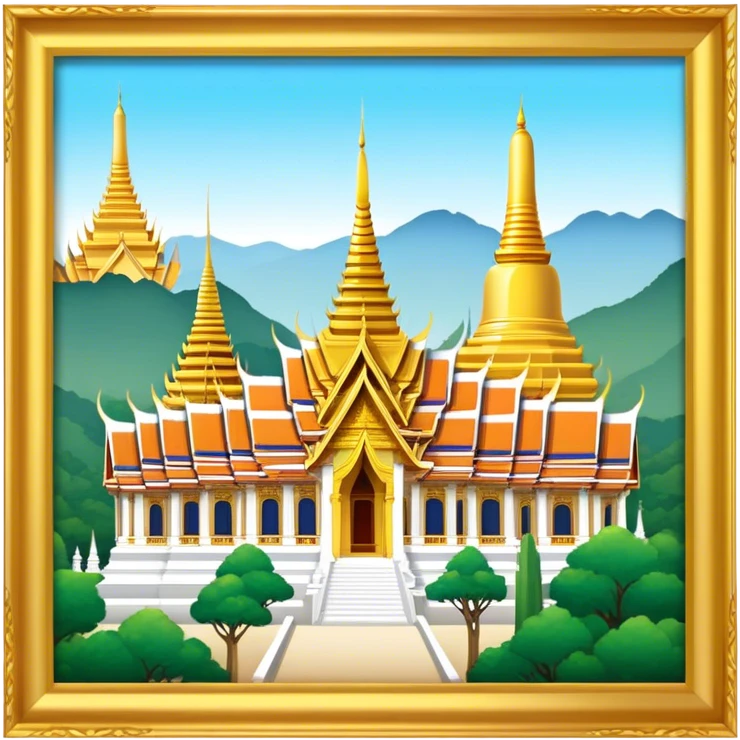 Grand Palace Bangkok Landmark Emoji – Featuring golden spires, Thai architecture, and the Emerald Buddha Temple. emoji