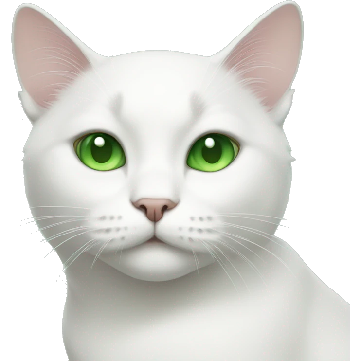 white cat with green eyes emoji