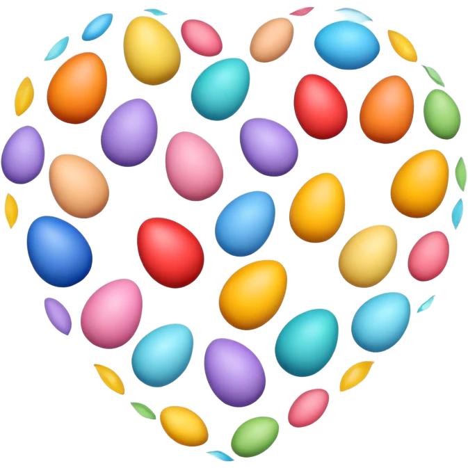 make a real heart shape. easter eggs emoji