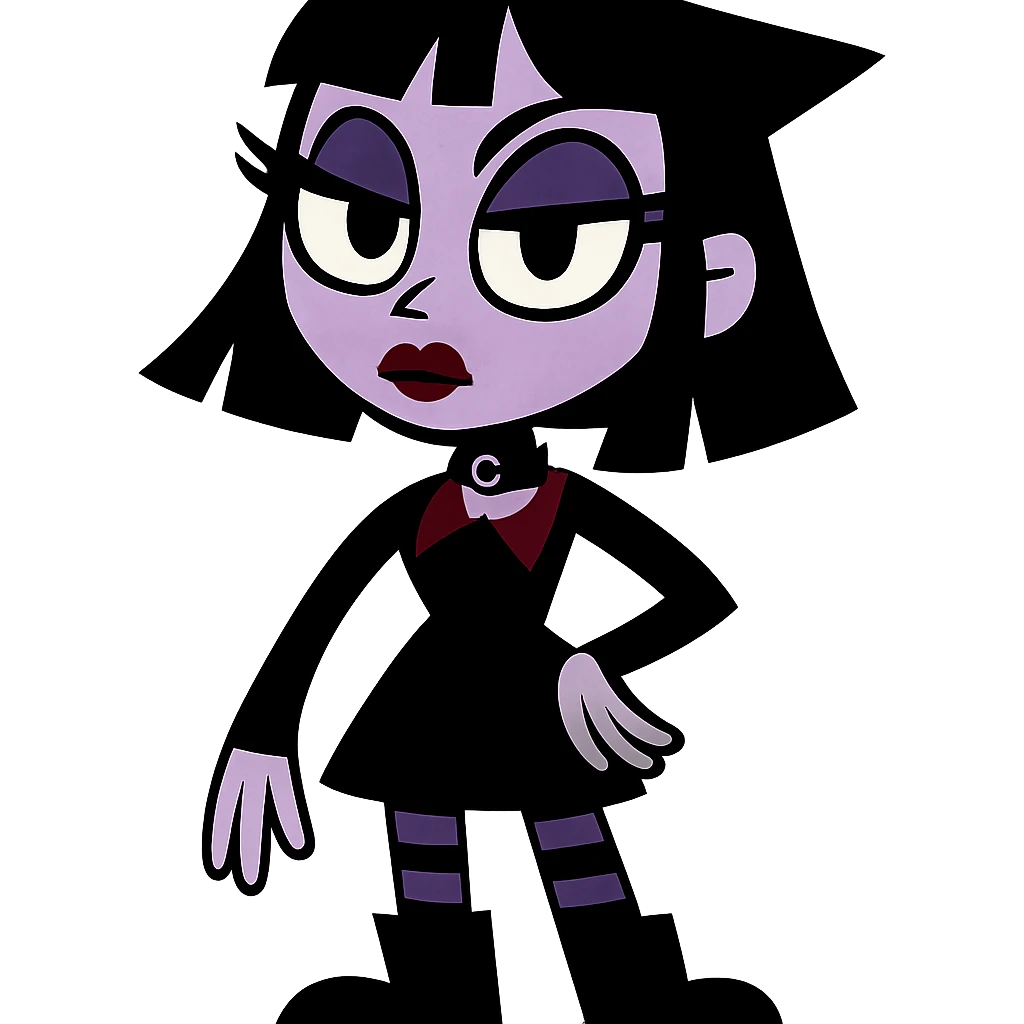goth girl with exaggerated features emoji
