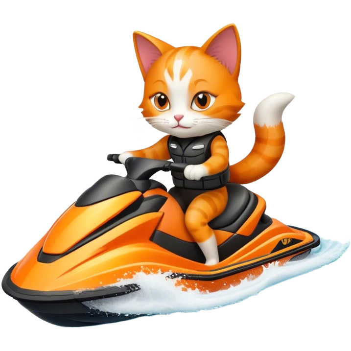 Cat on jet ski emoji