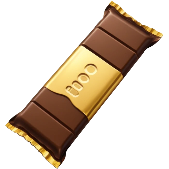 Chocolate Bar, in Half of a Gold Wrapper emoji