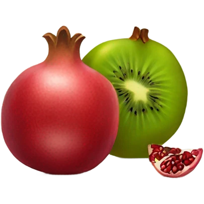 Kiwi and Pomegranate no face emoji