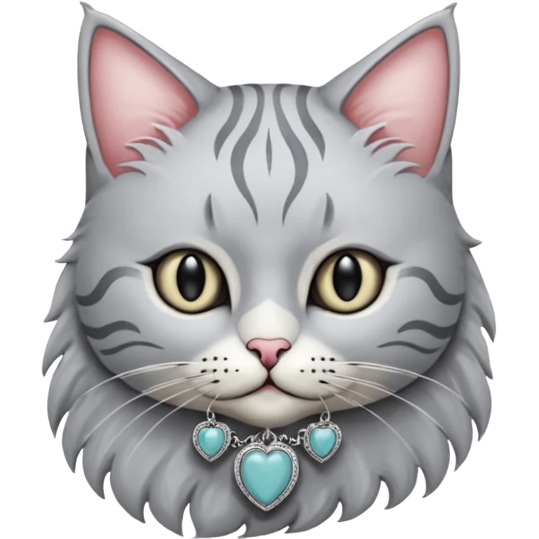 Лунный котик с сердцем emoji