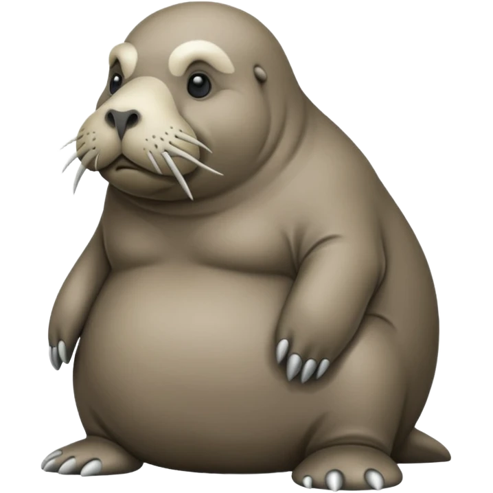 Un morse en pierre emoji