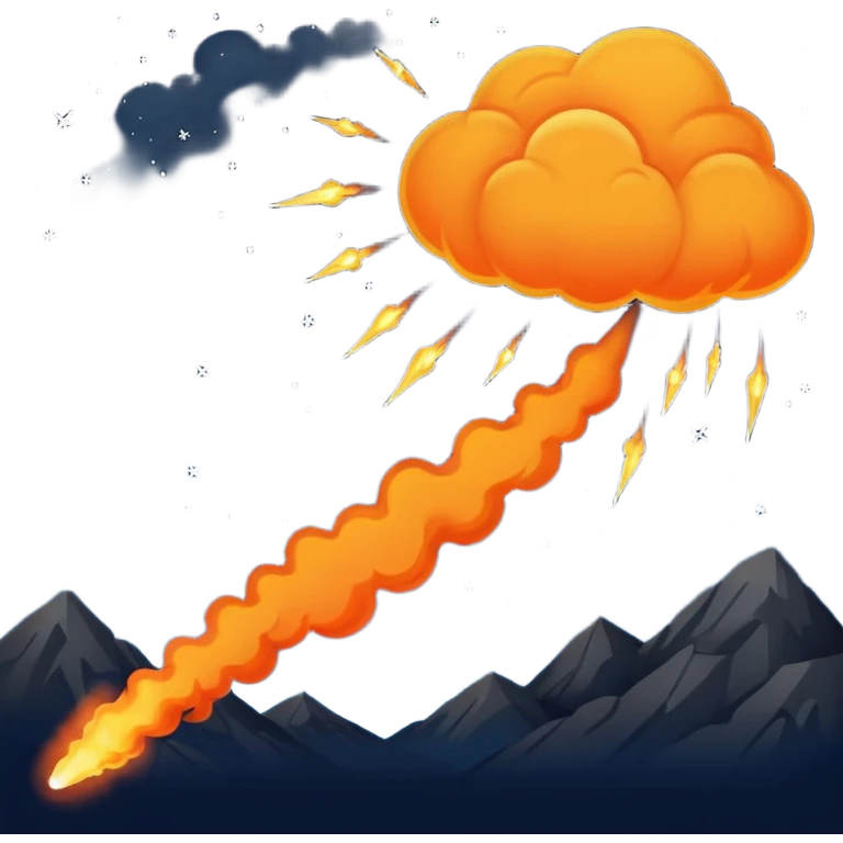 meteor similar to comet without a face emoji