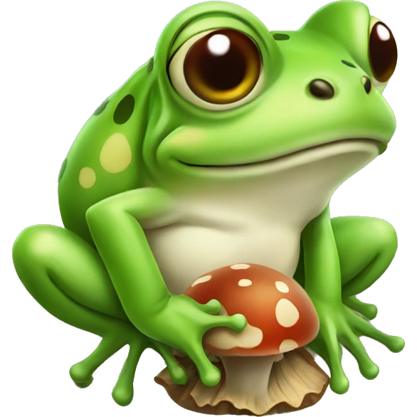 frog on mushrooms  emoji