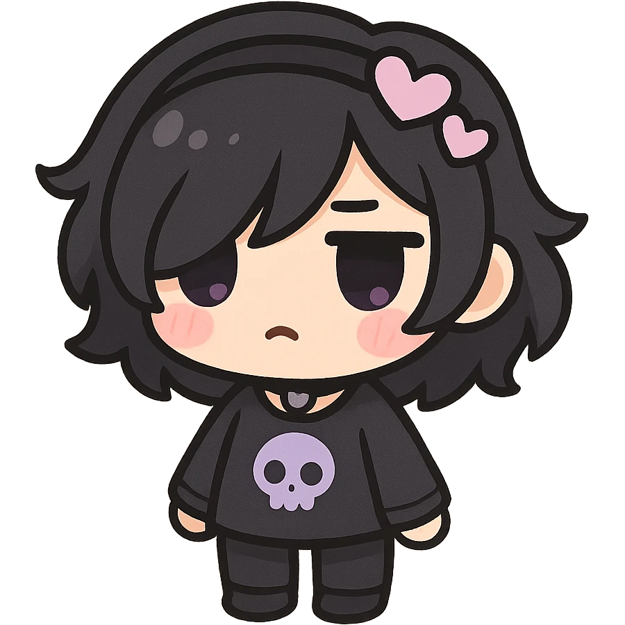 pastel emo black object   emoji
