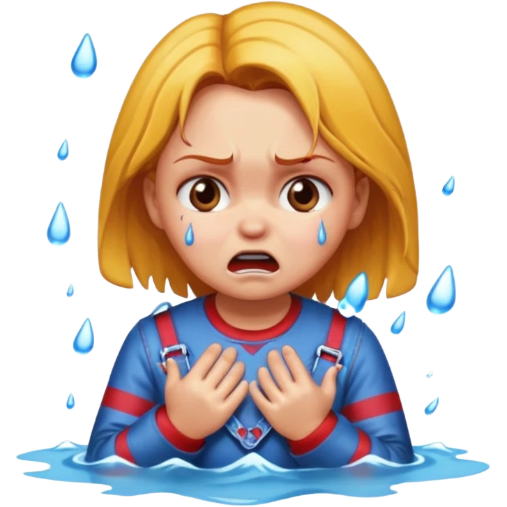 Girl name chucky crying and flooding the place, her name must be written  emoji