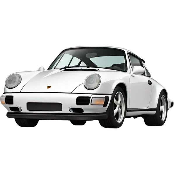 white new Porsche 911, view from the side  emoji