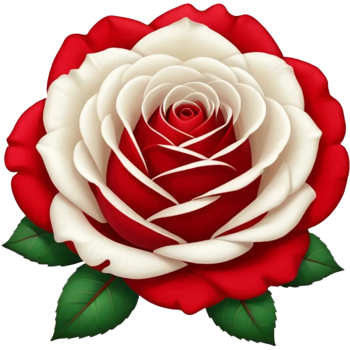 White and red rose emoji