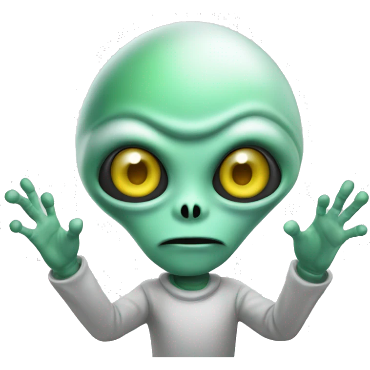 cartoon alien with handful of powder emoji